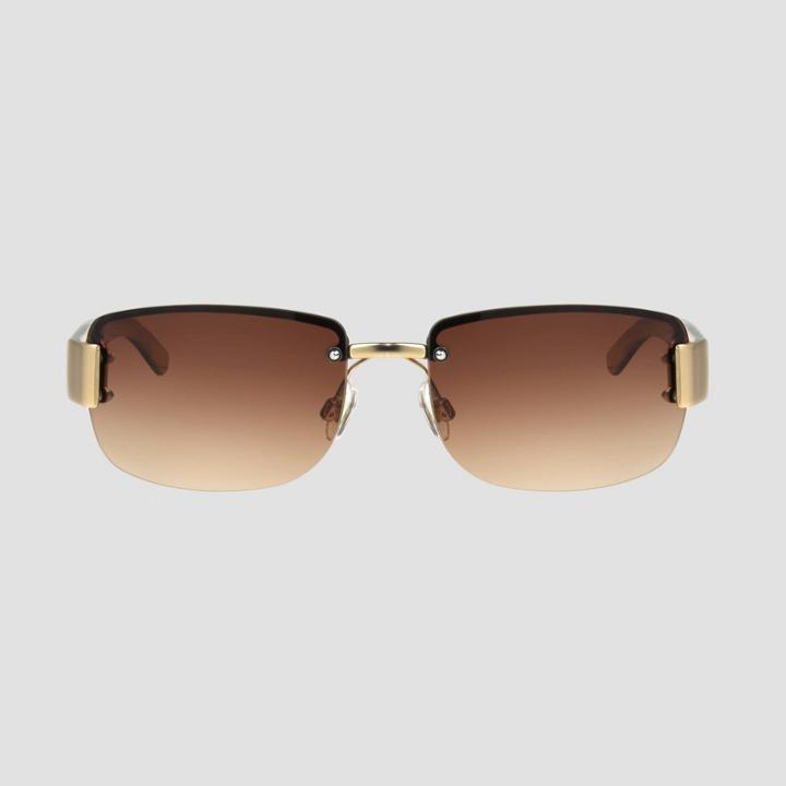Women's Square Plastic Metal Combo Sunglasses - A New Day Gold, Women's, Size: Small, Gold/grey