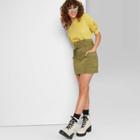 Women's High-rise Belted Mini Skirt - Wild Fable Olive Green Xs, Green Green