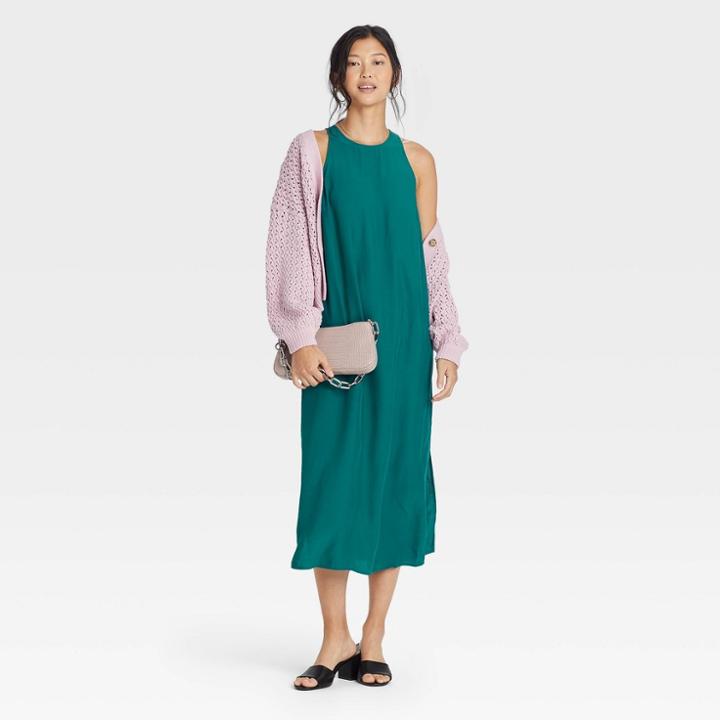 Women's Sleeveless Racer Back Dress - A New Day Aqua