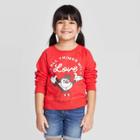 Disney Toddler Girls' All Things With Love Crew Sweatshirt - Red