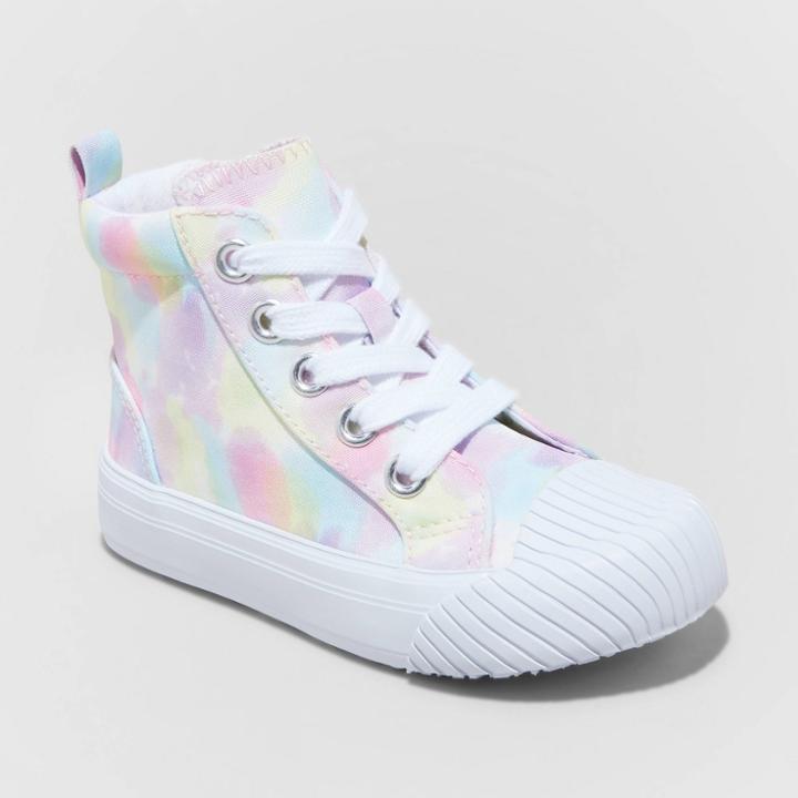 Toddler Girls' Shane Tie-dye Lace-up Zipper Sneakers - Cat & Jack 9, Tie-dye