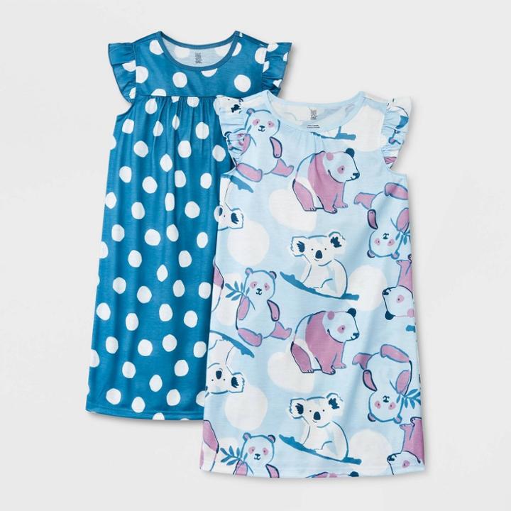 Girls' 2pk Panda/dot Nightgown - Just One You Made By Carter's