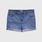 Women's Plus Size Midi Jean Shorts - Ava & Viv Light Wash 16w, Women's, Blue