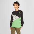 Boys' Minecraft Long Sleeve T-shirt - Green/gray/black