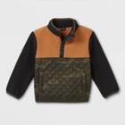 Toddler Boys' Fleece Pullover T-shirt - Art Class Black/olive Green