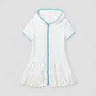 Girls' Hooded Terry Zip Cover Up - Cat & Jack White