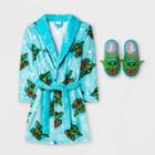 Girls' Lego Star Wars: The Mandalorian Baby Yoda Robe With Slippers - Blue