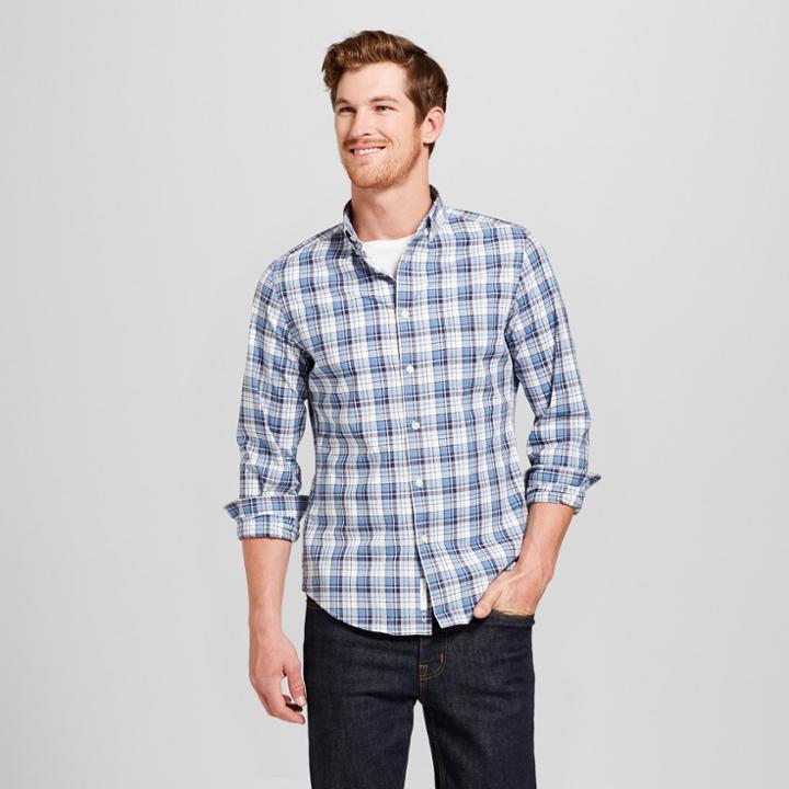 Men's Slim Fit Long Sleeve Northrop Button-down Shirt - Goodfellow & Co Blue Xxl, Blue