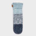 Muk Luks Women's Cable Slipper Socks With Grippers - Blue