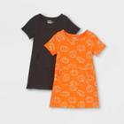 Toddler Girls' Adaptive 2pk Dress - Cat & Jack Orange/black