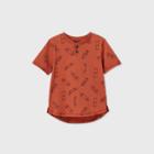 Toddler Boys' Short Sleeve Skateboard Henley T-shirt - Art Class Rust Orange 12m, Orange/red