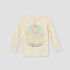 Toddler Boys' 'peaceful & Kind' Long Sleeve T-shirt - Art Class Cream