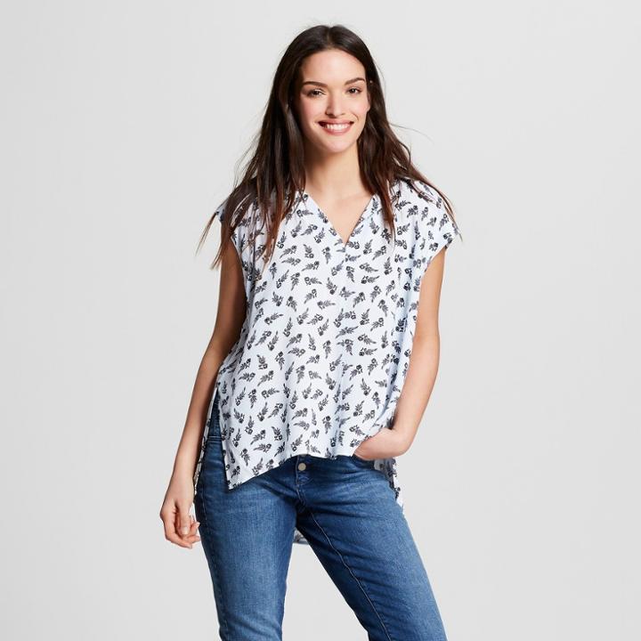 Women's Printed Cap Sleeve Top - Universal Thread Blue
