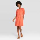 Women's Puff Short Sleeve T-shirt Dress - Universal Thread Coral
