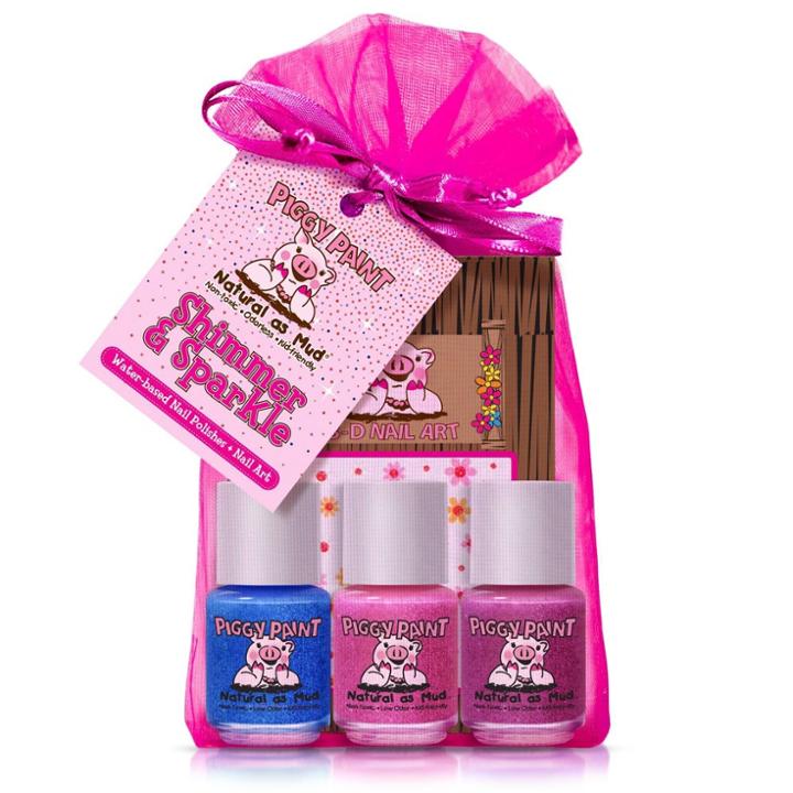Piggy Paint Nail Polish Set - Shimmer & Sparkle - 3pk/0.25 Fl Oz Each +