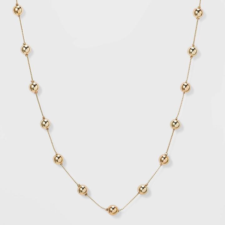 Brass Beaded Necklace - A New Day Gold