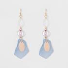 Bead, Disc & Acrylic Piece Fish Hook Earrings - A New Day, Size: Large,