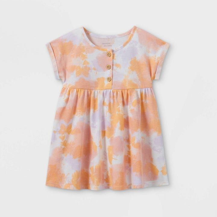 Grayson Mini Toddler Girls' Tie-dye Henley Knit Dress - Pink