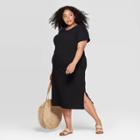 Women's Plus Size Short Sleeve Crewneck Elevated T-shirt Dress - Universal Thread Gray