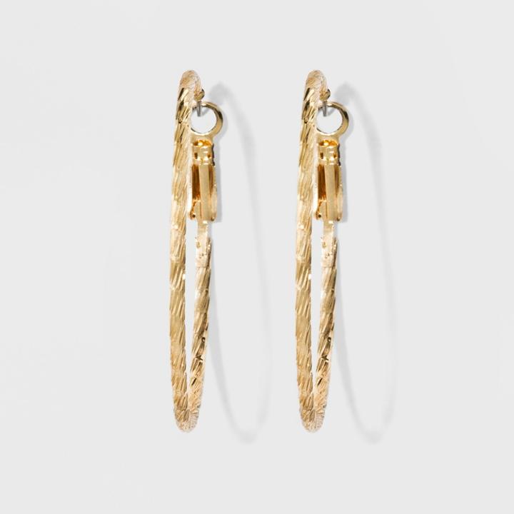 Textured Hoop Earrings - A New Day Gold, Women's