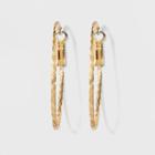 Textured Hoop Earrings - A New Day Gold, Women's