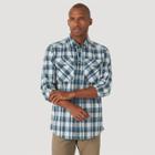 Wrangler Men's Atg David Woven Plaid Button-down Shirt - Gilbraltar Sea S, Gilbraltar Blue