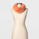 Women's Mini Faux Fur Cowl Snood - A New Day Orange One Size, Calm Orange
