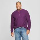 Men's Tall Long Sleeve Textured Henley Shirt - Goodfellow & Co Purple Currant