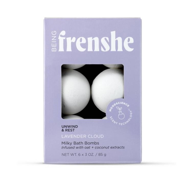 Being Frenshe Milky Moisturizing Bath Bomb Set With Essential Oils - Lavender Cloud