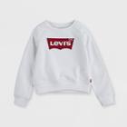 Levi's Toddler Girls' Crew Neck Pullover Sweatshirt - White