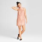 Women's Lace Mockneck Shift Dress - Xhilaration (juniors') Mauve (pink)