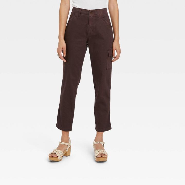 Women's High-rise Boyfriend Cargo Pants - Universal Thread Dark Brown