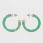 Sugarfix By Baublebar Modern Resin Hoop Earrings - Jade, Women's, Green