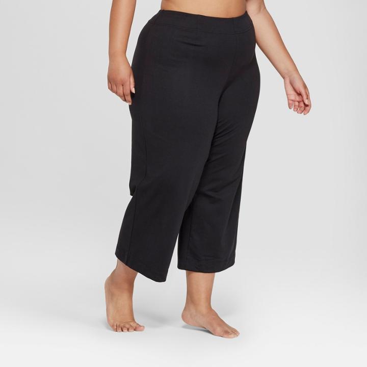 Women's Plus Size Wide Leg Yoga Pants - Joylab Black