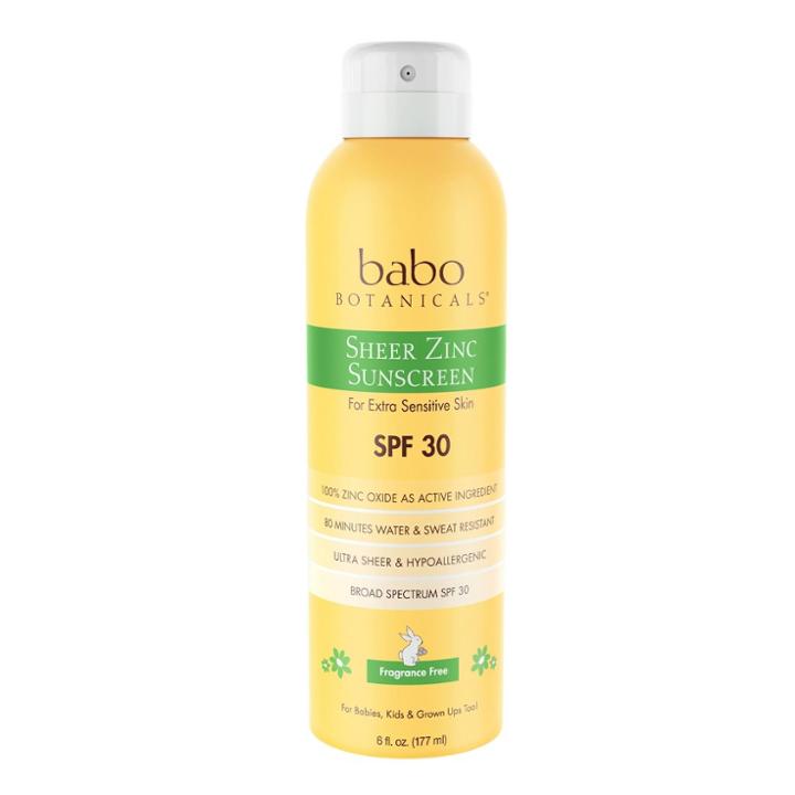 Babo Botanicals Sheer Zinc Sunscreen Spray Fragrance -