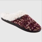 Isotoner Women's Sweater Knit Amanda Hoodback Slippers - Berry Red