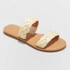 Women's Lucy Braided Slide Sandals - A New Day Almond