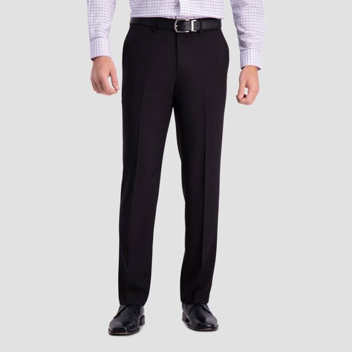Haggar Men's Straight Fit Trousers - Black