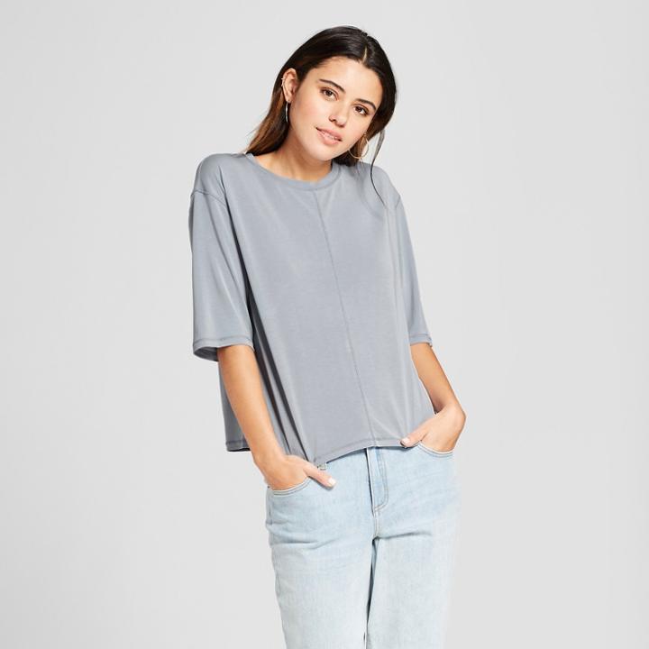 Women's Elbow Sleeve T-shirt - Mossimo Gray