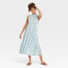 Women's Sleeveless Dress - Universal Thread Blue Floral Print