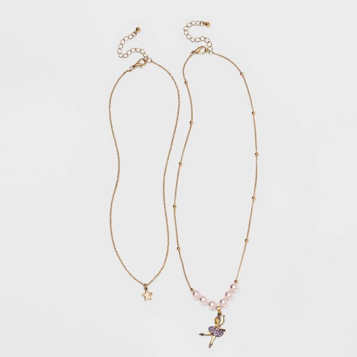 Girls' 2pk Ballerina Necklaces - Cat & Jack , One Color