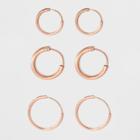 Endless Hoop Rose Gold Over Sterling Silver Small Three Earring Set - A New Day Rose Gold