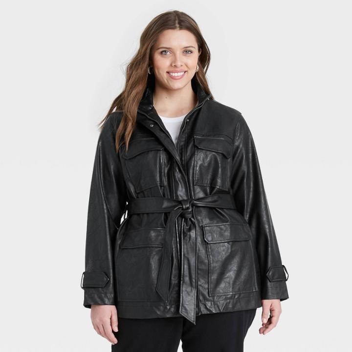 Women's Plus Size Anorak Jacket - A New Day Black X