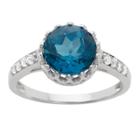 2 Tcw Tiara Round-cut Sapphire (blue) Crown Ring In Sterling