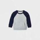 Toddler Boys' Adaptive Abdominal Access Fleece Sweatshirt - Cat & Jack Gray/navy