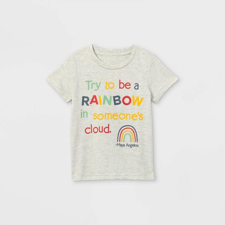 Toddler Boys' Maya Angelou Rainbow Short Sleeve Graphic T-shirt - Cream