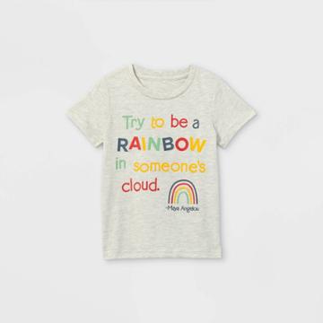 Toddler Boys' Maya Angelou Rainbow Short Sleeve Graphic T-shirt - Cream