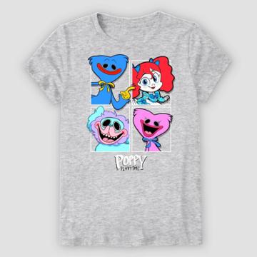 Girls' Poppy Playtime Short Sleeve Graphic T-shirt - Heather Gray