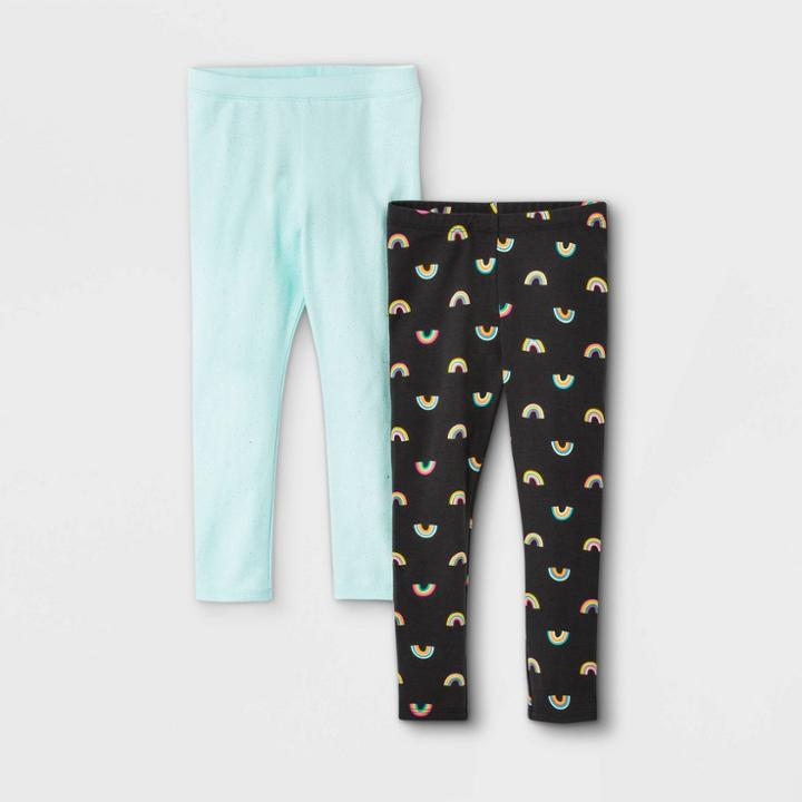 Toddler Girls' 2pk Rainbow & Sparkle Leggings - Cat & Jack