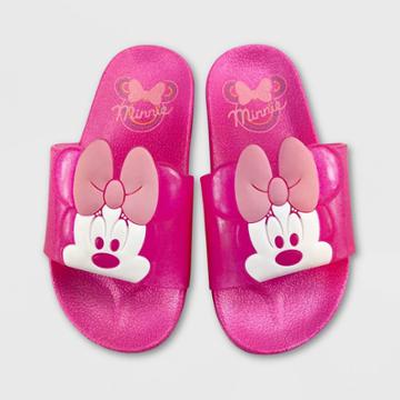 Girls' Disney Minnie Mouse Slide Sandals - Pink 9-10 - Disney